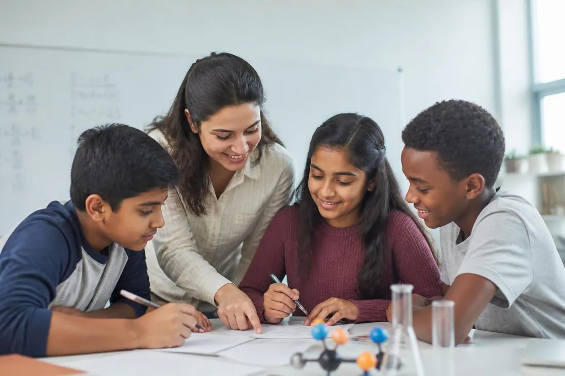 Teacher leading a class at Benchmark Training Institute